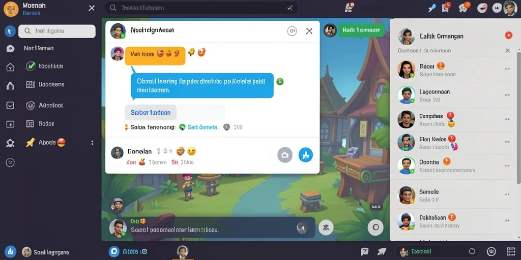 Gambaran fitur komunitas yang memungkinkan interaksi antar pemain.