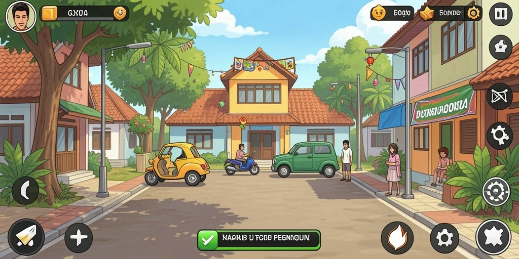 Screenshot saat pemain berinteraksi dalam mode sosial.