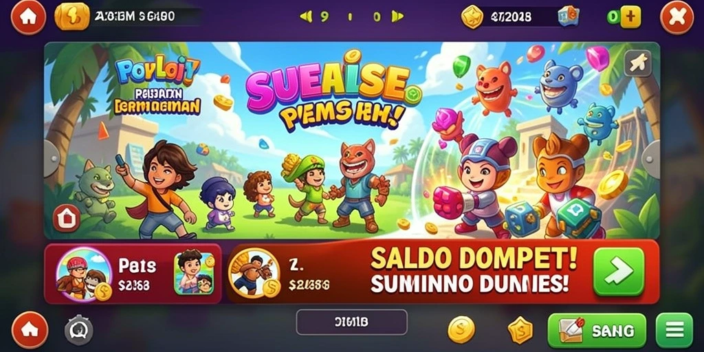 Ilustrasi aktivitas pengguna saat bermain dan mendapatkan hadiah.